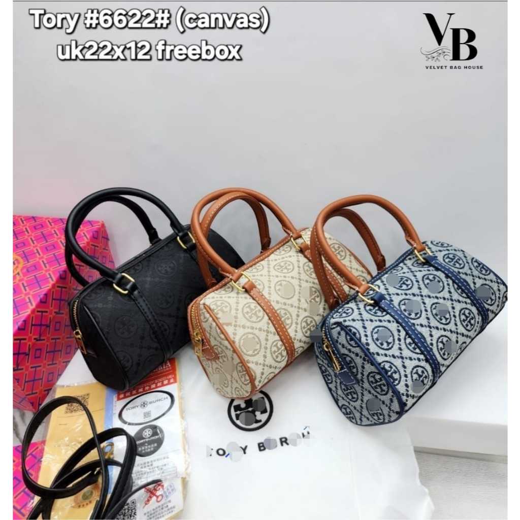 Tas Speedy Tortor Kanvas Mini Import Premium + Box | Tas Tabung Wanita | Sling Bag | Handle Bag [AO-