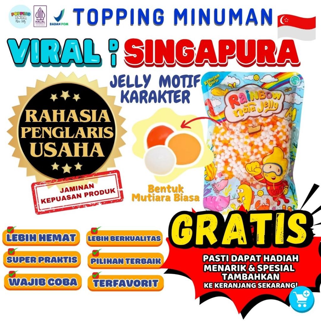 

Jelly Motif Karakter Topping Minuman - Jelly Bentuk Mutiara Biasa Cocok Untuk Semua Minuman | Popping Boba Meletus Pecah Dimulut Nata Jelly