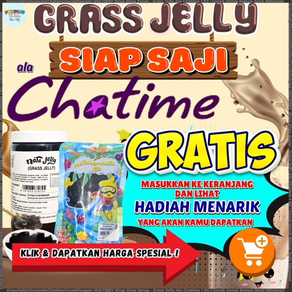 

GrassJellyCincauAlaChatimeCocokDengan MULTIBEV Sirup Sirop Syrup - Grass Jelly Ala Chatime 1 KG | Cocok Untuk Semua Jenis Minuman