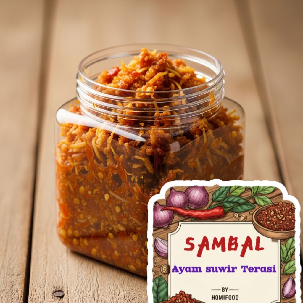 

Sambal Ayam Suwir Terasi Pedas by homifood menyajikan semua masakan rumahan de