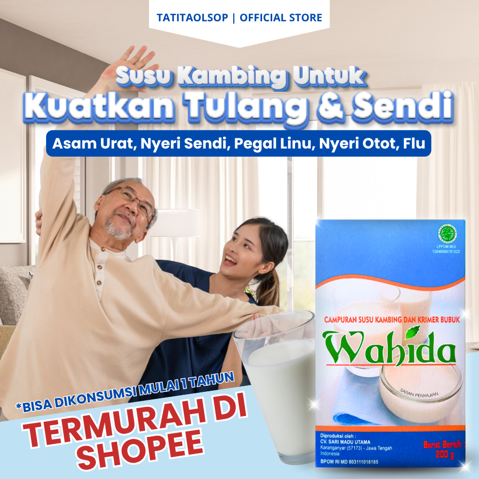 

WAHIDA - Susu Kambing Etawa Bubuk Original - Atasi nyeri sendi pegal linu dan tingkatkan sistem imun
