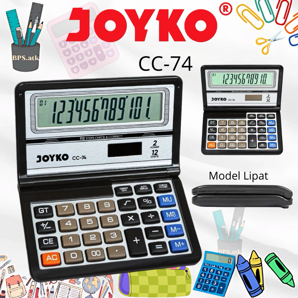 

JOYKO Calculator / Kalkularo CC - 74 Lipat 12 Digits Check & Correct Kalkulator Sekolah / Kantor