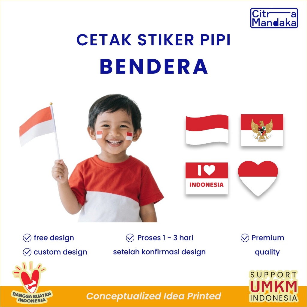 

Stiker Pipi Bendera Merah Putih 17 Agustus HUT Dirgahayu Republik Indonesia