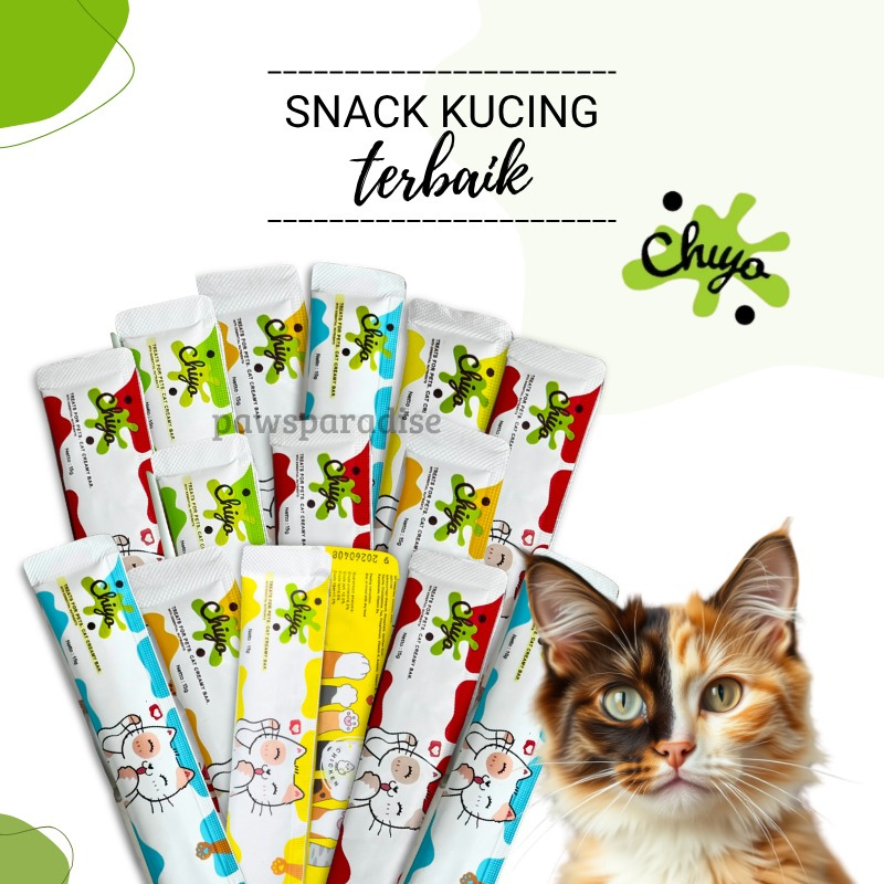 CHIYO Cat Strip 15 gr Creamy Snack Kucing /Makanan Snack Kucing Adult Kitten Chiyo Cat Strips/Cat St