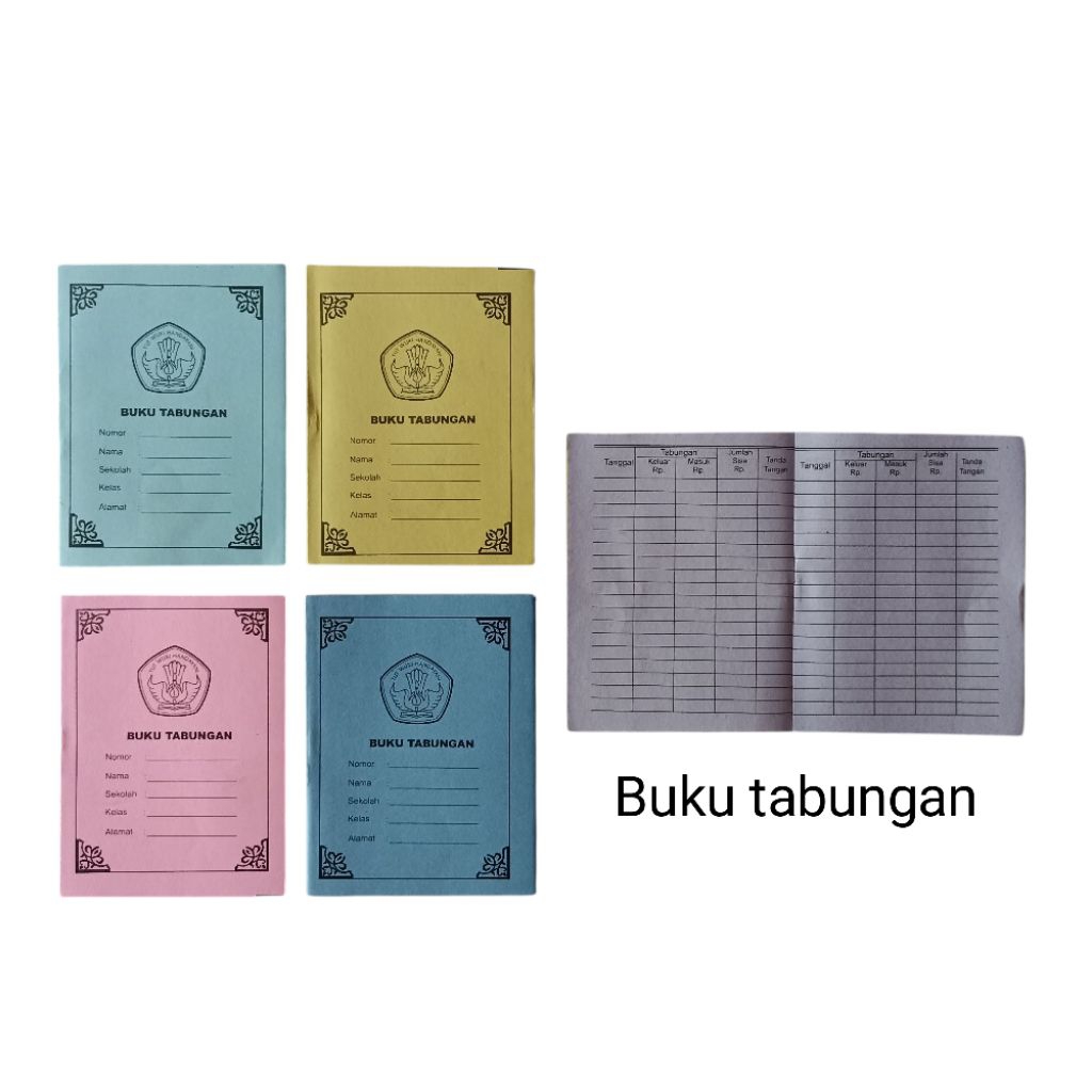 

buku tabungan 4x5.5 cm per bks isi 50 pc #