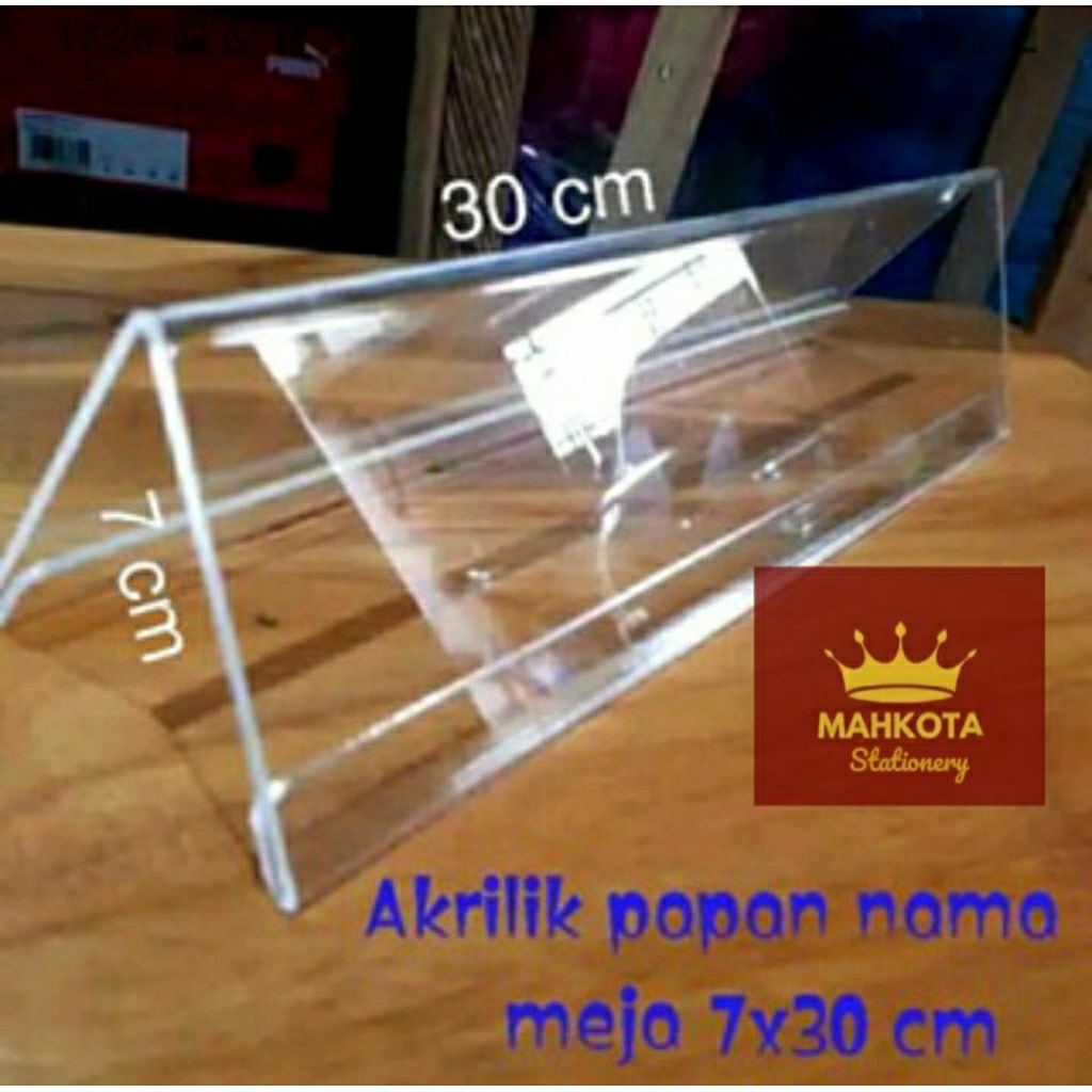 

Papan Nama Acrylic uk 7x30cm/Papan Nama Meja Acrylic 1 pcs