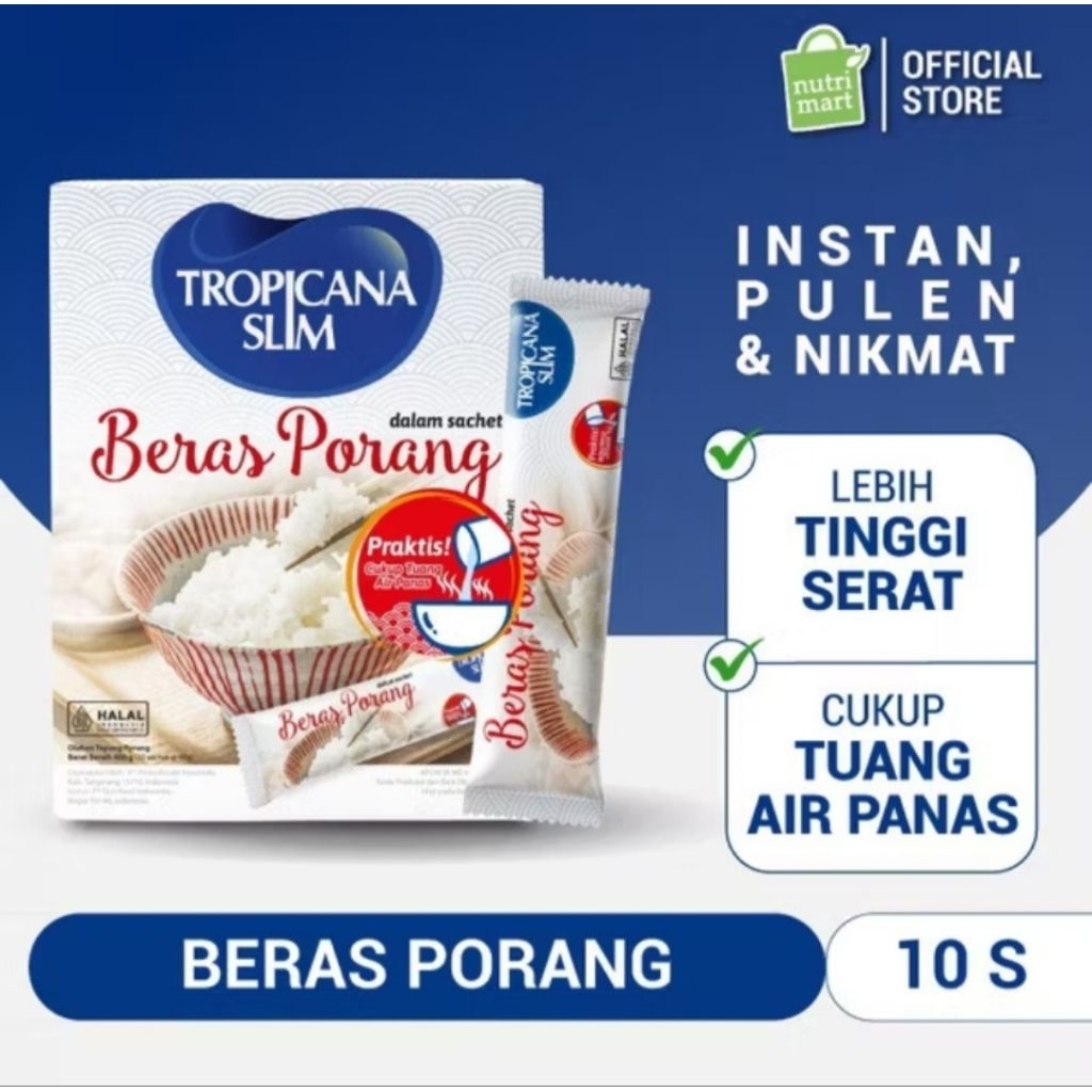 

tropicana slim beras porang isi 10 sachet ..khusus instant 24jam dikirim ..siap kirim dihri yang sama