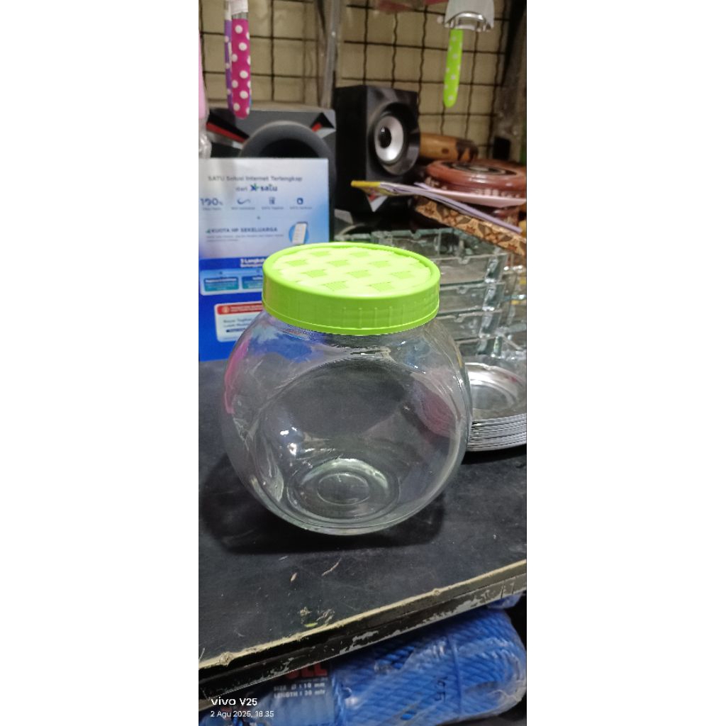 Toples CENDOL MIRING 2L/ Toples Asinan Manisan Permen/ Toples Jadul Tutup Warna TP7