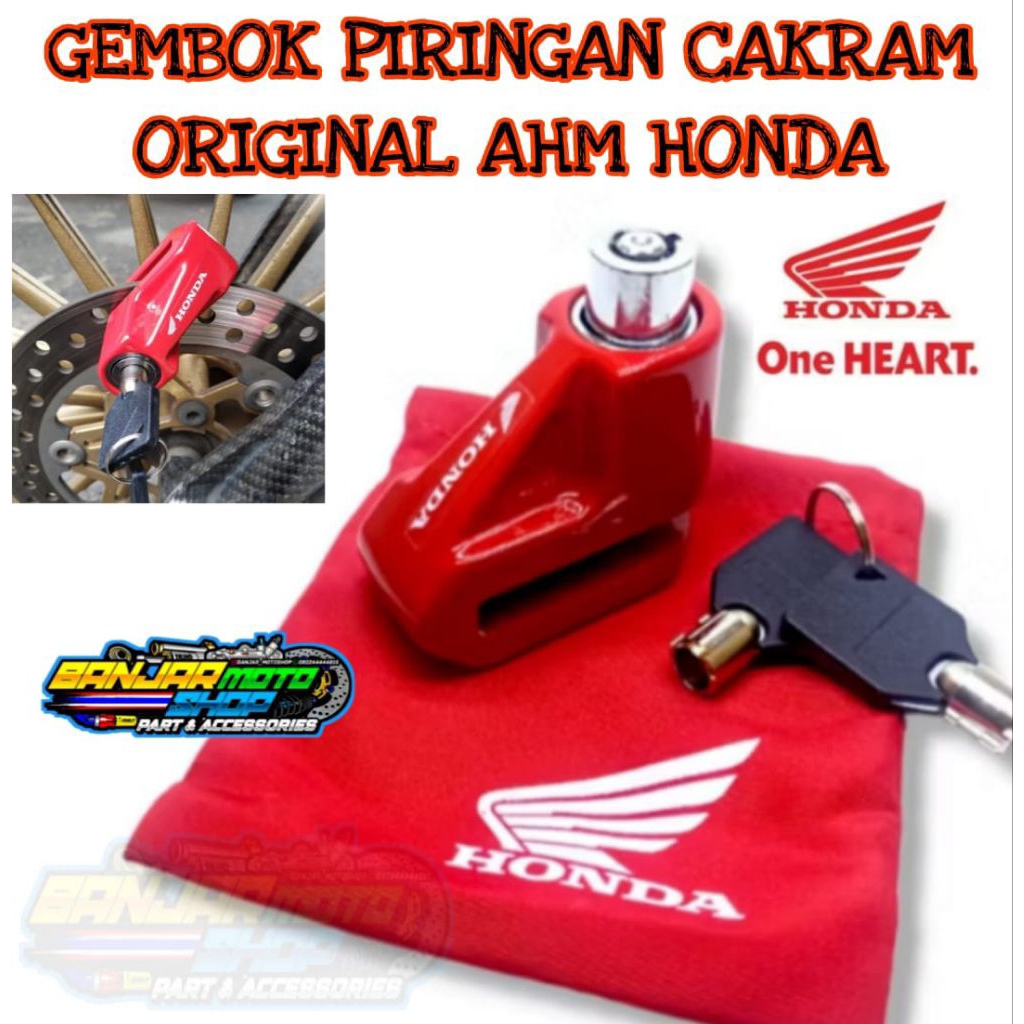 GEMBOK PIRINGAN CAKRAM AHM HONDA/ GEMBOK MOTOR CAKRAM DISK BRAKE LOCK SAFETY AHM HONDA