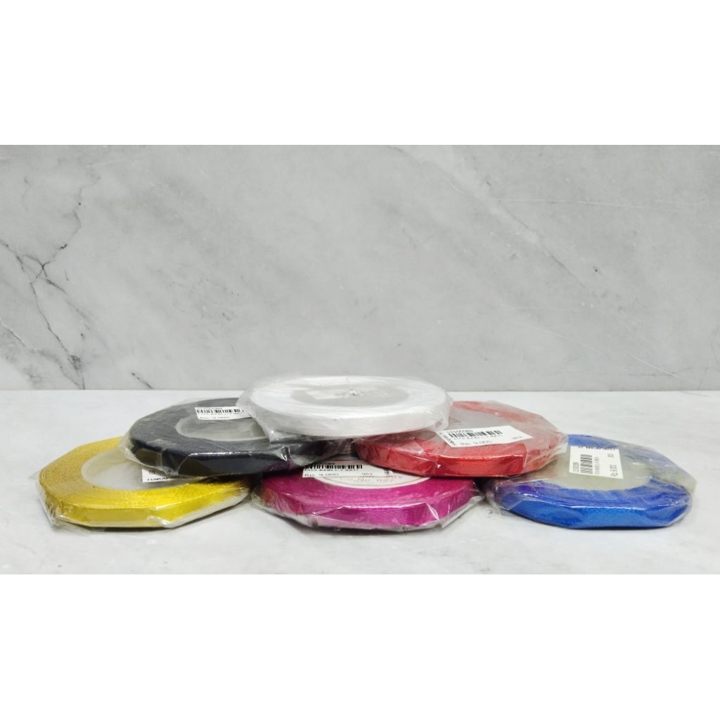 PITA KAIN 1/4 INCH / PITA SATIN GULUNG / PITA KERAJINAN / PITA BUKET