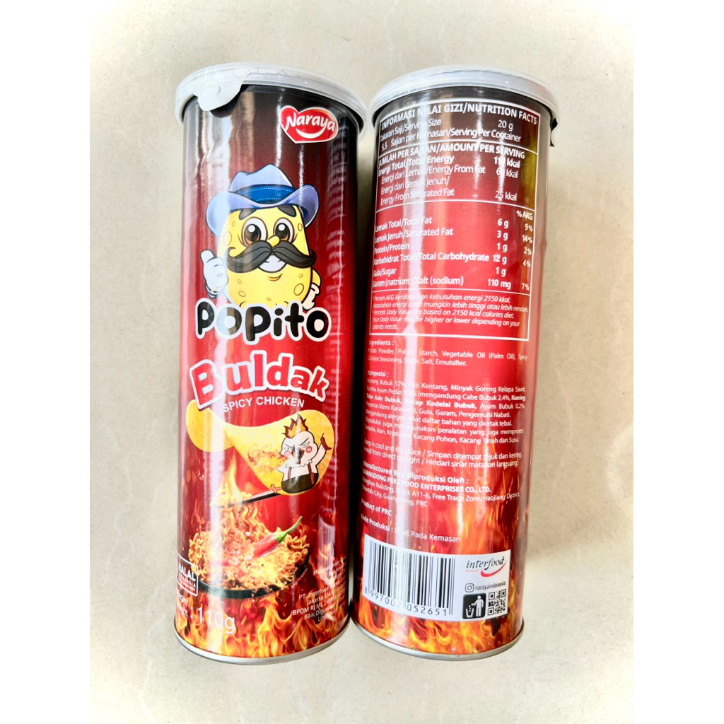 

Potato Chips Crisps Popito Buldak Spicy Chicken 110g