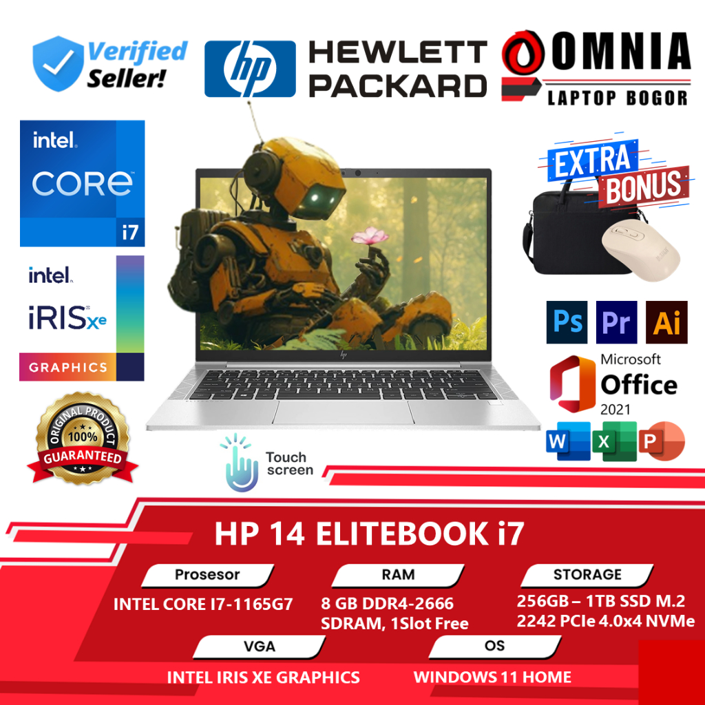 Promo Laptop Touchscreen HP EliteBook 840 G8 Intel Core i7-1165G7 RAM 16GB 1TB SSD 14" FHD Win10 Pro