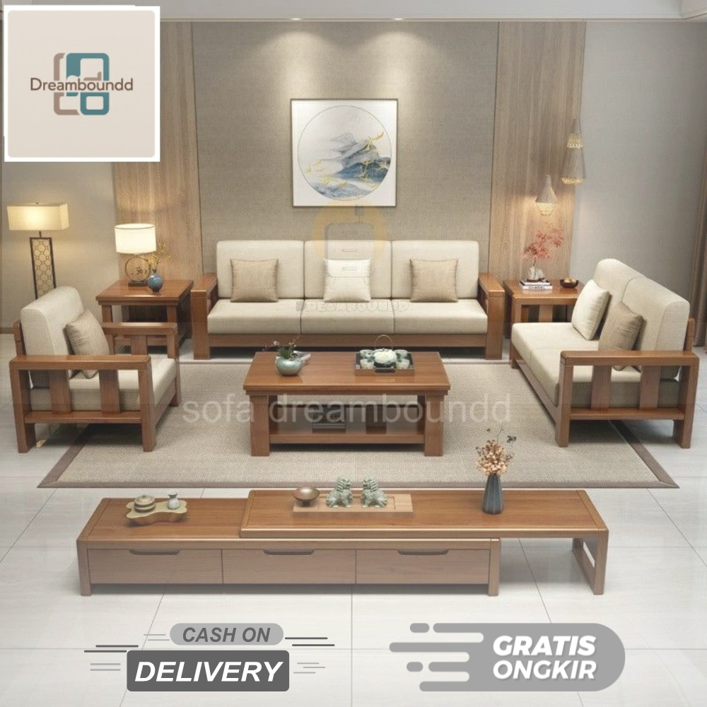 Sofa Minimalis Ruang Tamu Kecil - Sofa 321 - Kursi Ruang Tamu - Sofa Kayu - Kursi Kayu