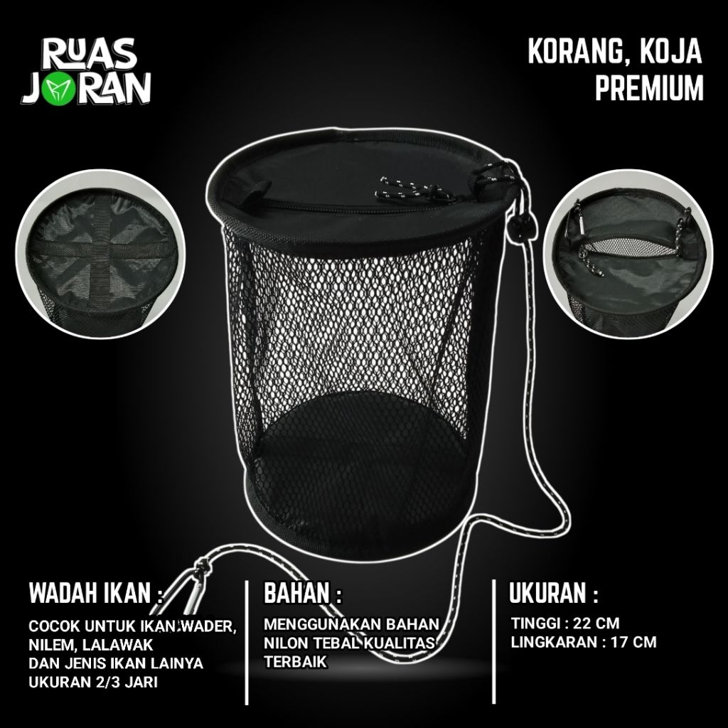 KOJA BUCKET PREMIUM - KERUMBU IKAN - KORANG WADER - KERAMBA IKAN - KEMPIS WADER - WADAH IKAN KECIL