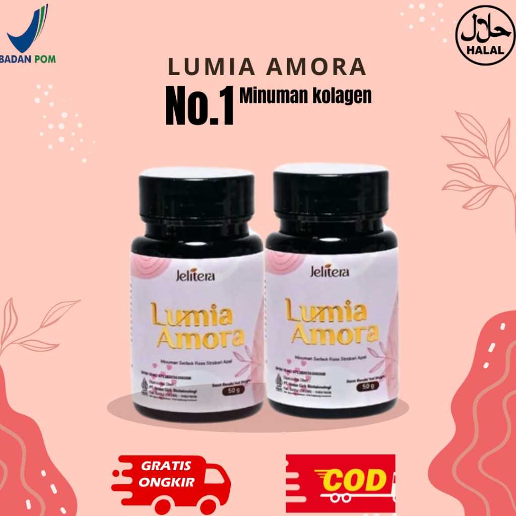 Jelitera Lumia Amora Pemutih Badan Ampuh Pemutih Badan Permanen Collagen Drink Halal Bpom