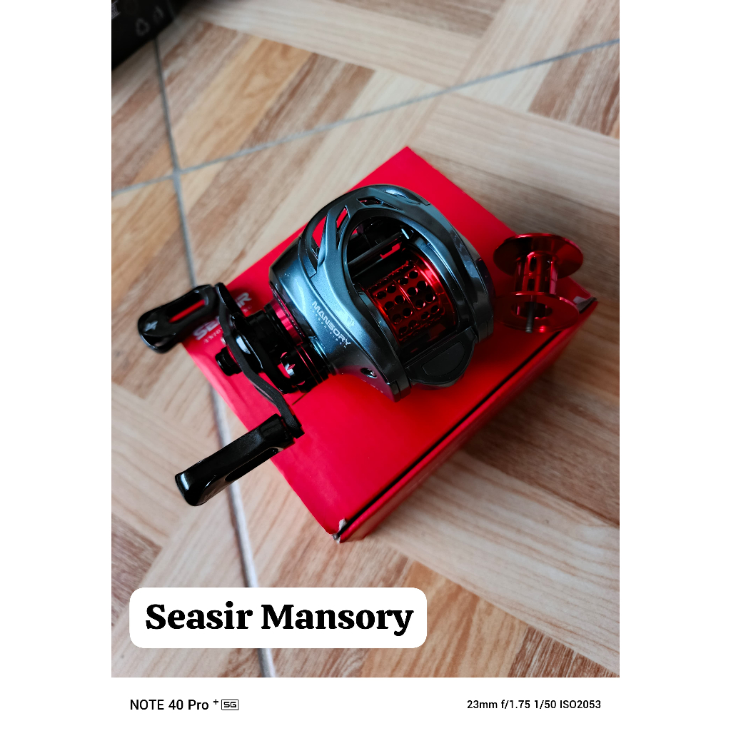 SEASIR MANSORY Reel Pancing Baitcasting, Kiri 2 Kumparan + Gagang Pegangan Rangka Serat Karbon 8.5kg