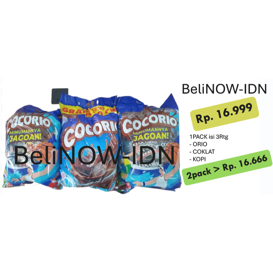 

Cocorio 3in1 Paket Hemat – 3 Renteng + Bonus 30 Cup – Promo 8.8 SALE!