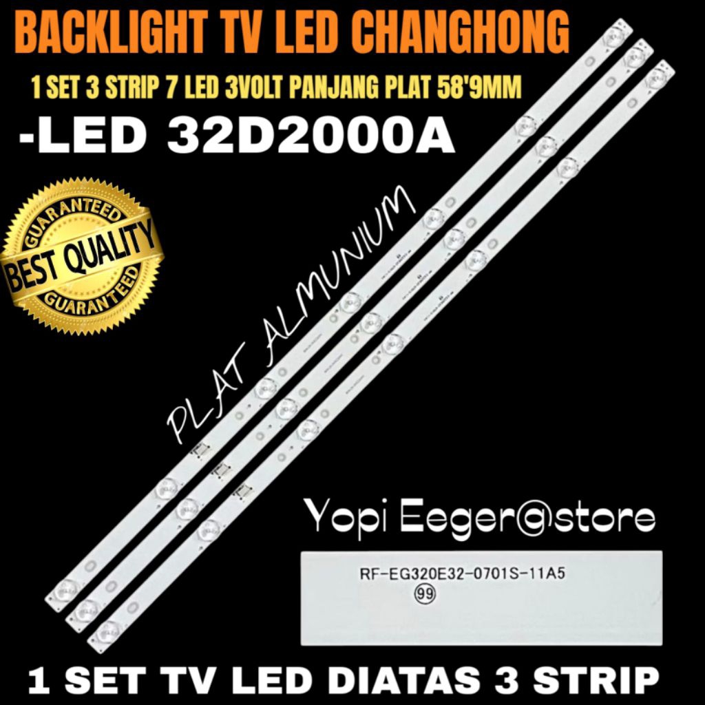 BACKLIGHT TV LED CHANGHONG 32 INCH LED 32D2000A BACKLIGHT TV LED 32 INCH