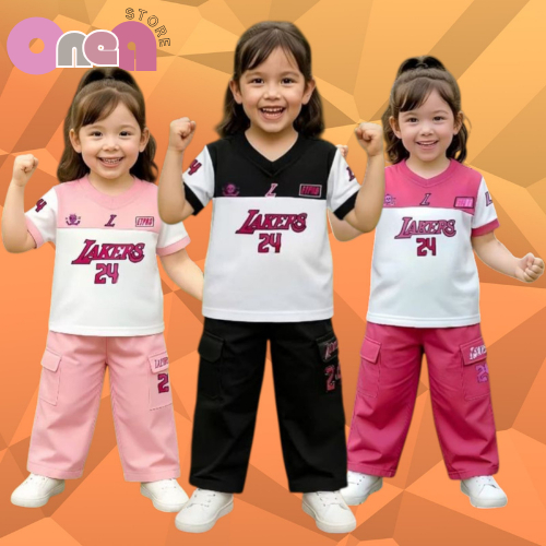 One Set Jersey Basket Anak Perempuan Terlaris / Pakaian Anak Perempuan / Kaos Setelan Anak Perempuan