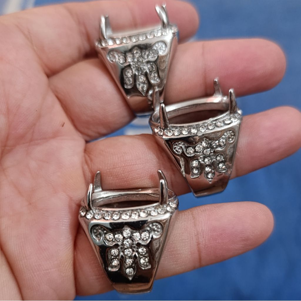 T 03 Emban Ring Cangkang Cincin Akik Titanium Alusan 25x18 mm Joss Mewah