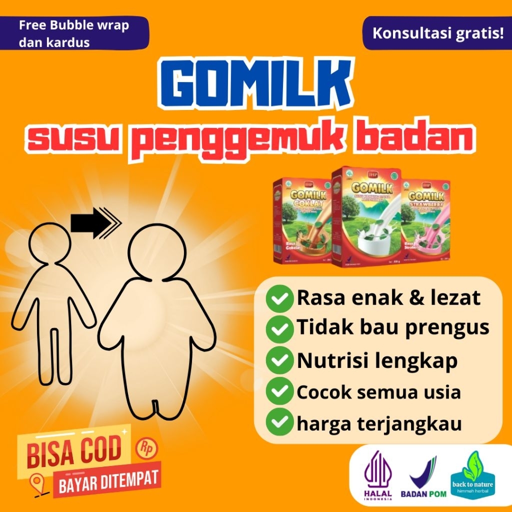 

GOMILK susu kambing etawa untuk penggemuk penambah berat badan terlaris