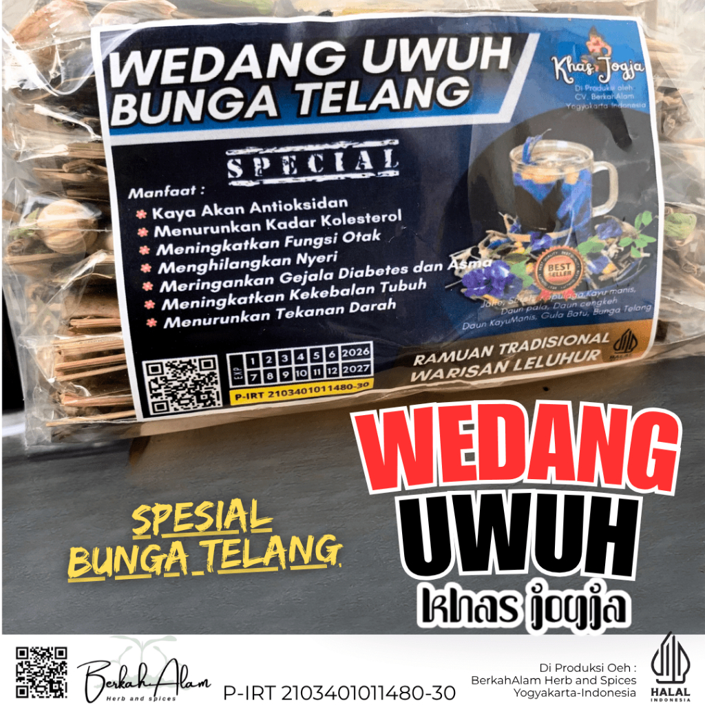 

Wedang uwuh khas jogja spesial bunga telang isi 10pcs