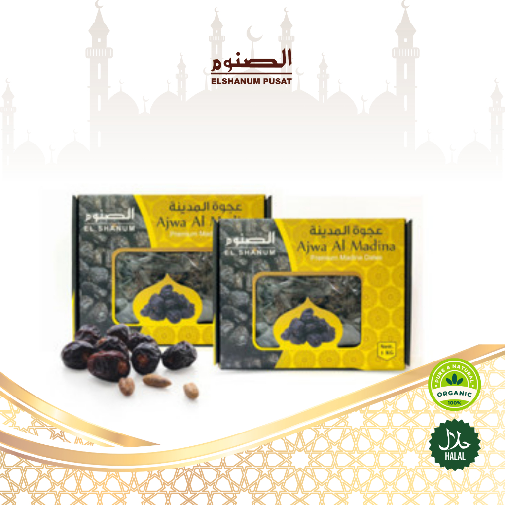 

KURMA AJWA AL-MADINAH PREMIUM JUMBO SUPER 1 KG BEST QUALITY / KURMA NABI / ELSHANUM