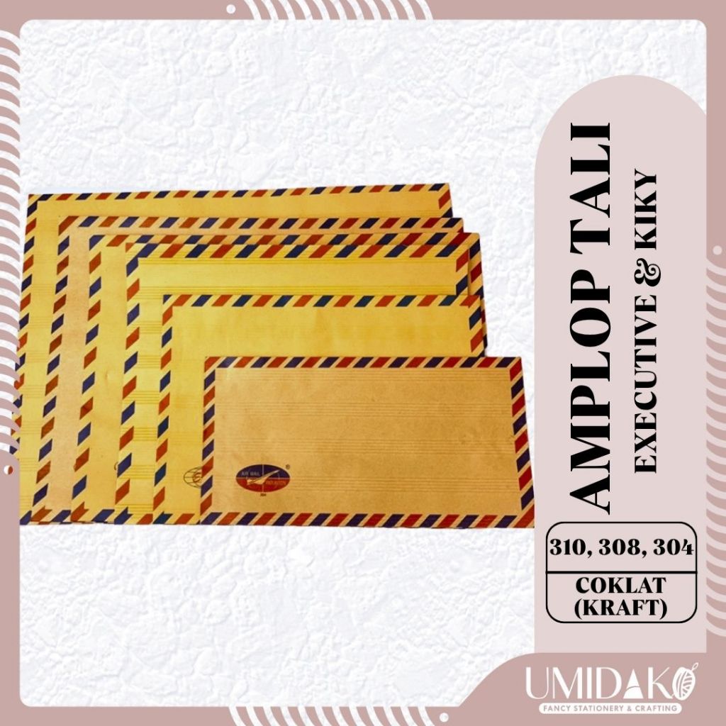 

[UMIDAKO] AMPLOP TALI E310, E308, E304 / AMPLOP LAMARAN PEKERJAAN / AMPLOP TALI COKLAT | AIR MAIL EXECUTIVE