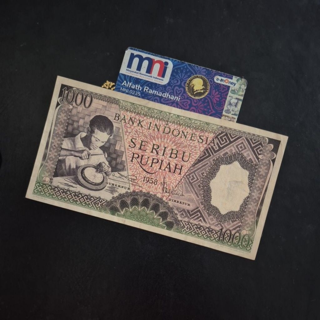 Uang Kuno Seri Pekerja Tahun 1958 Pecahan 1000 Rupiah