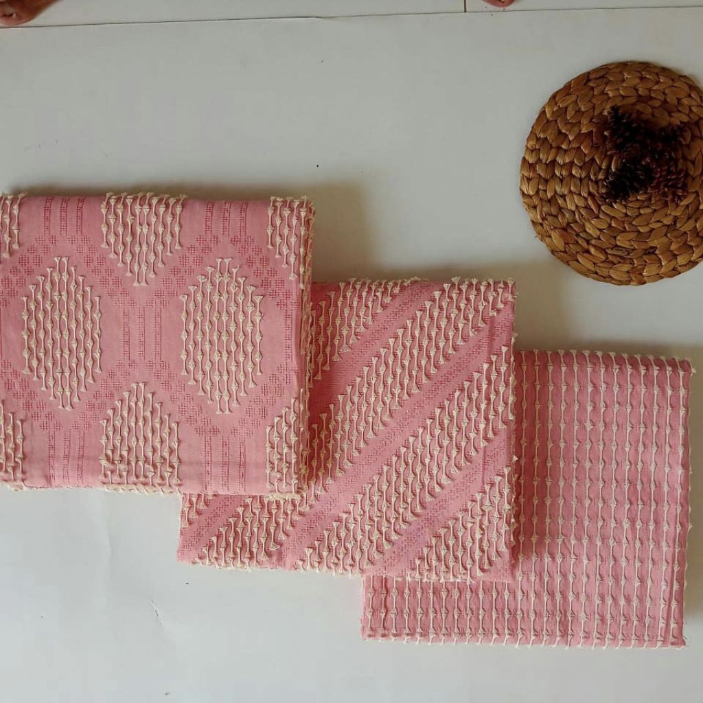 KAIN TENUN BULU PREMIUM PINK SALEM SERRIES