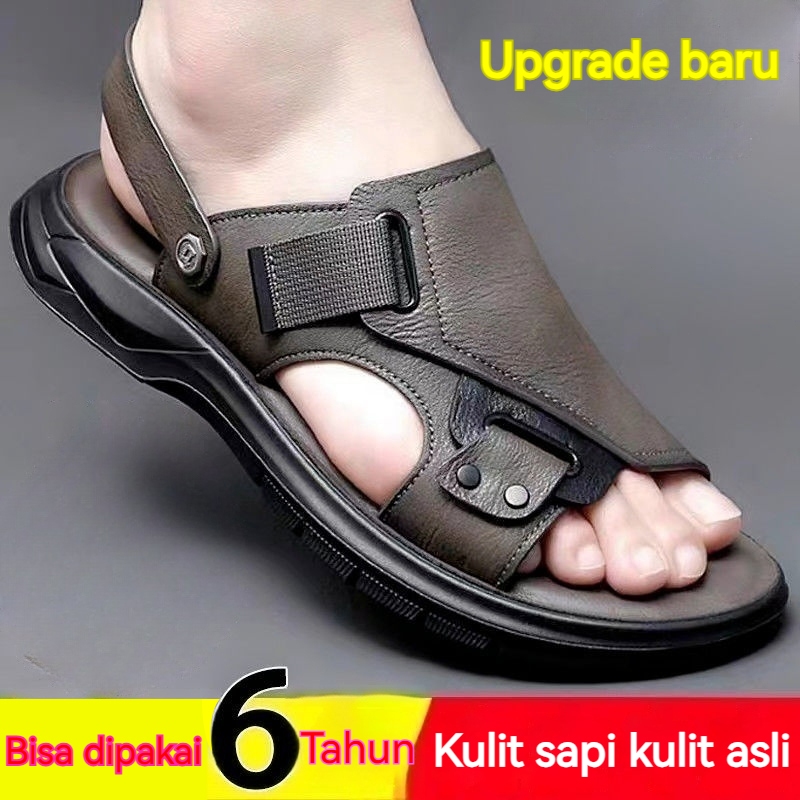 Sepatu Santai Pria】Sandal Kulit Asli Nyaman & Anti Bau - Sol Empuk, Ukuran 38-44
