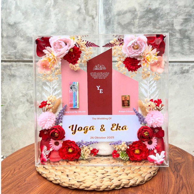 Bingkai mahar pernikahan akrilik / Bingkai mahar pernikahan  pillar