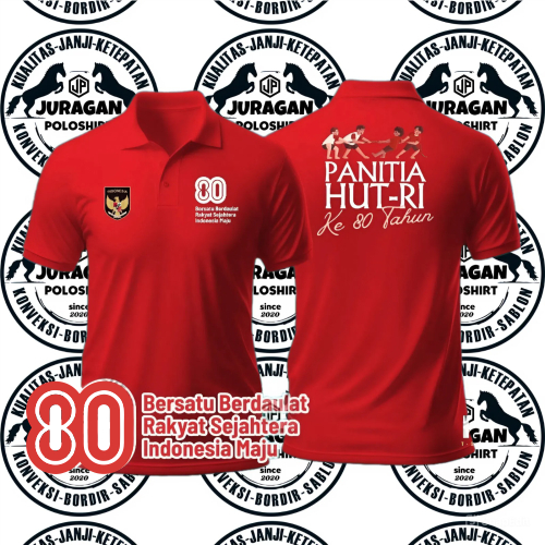 POLO KEMERDEKAAN HUT RI 80 - SERAGAM KEMERDEKAAN - KAOS KERAH KEMERDEKAAN CUSTOM - POLOSHIRT CUSTOM 