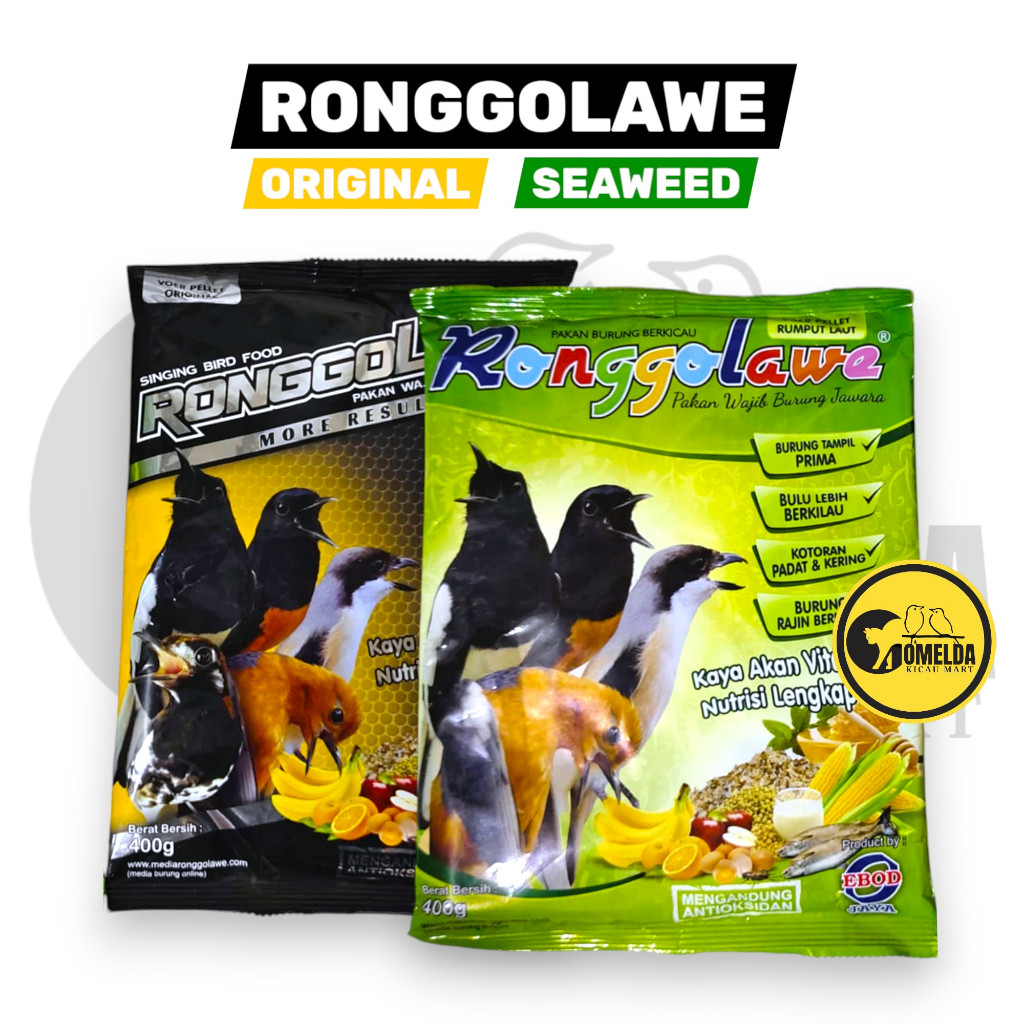 RONGGOLAWE 400gr All Varian Bird Food Rumput Laut Original PAKAN BURUNG MURAI KACER EBOD DLL Voer Pu