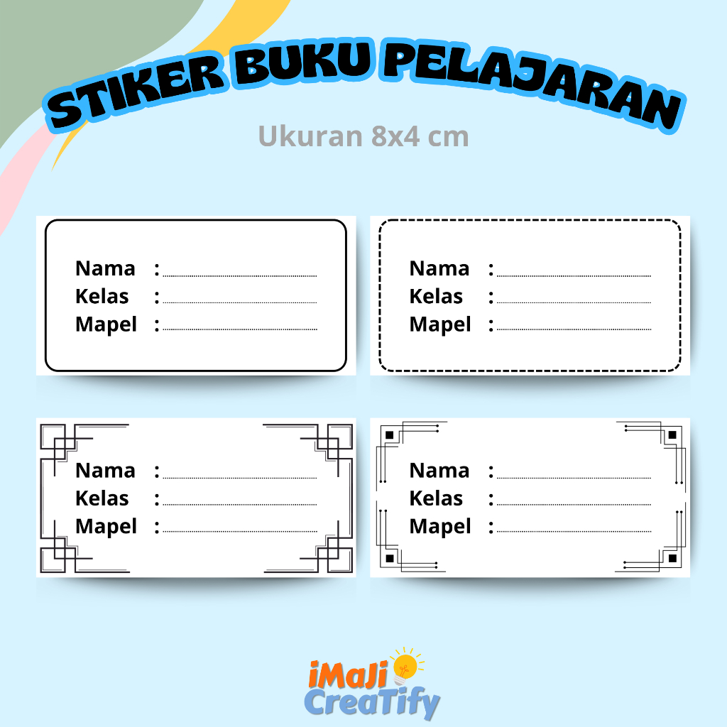 

STIKER LABEL BUKU PELAJARAN / STIKER NAMA BUKU ADA BONUS
