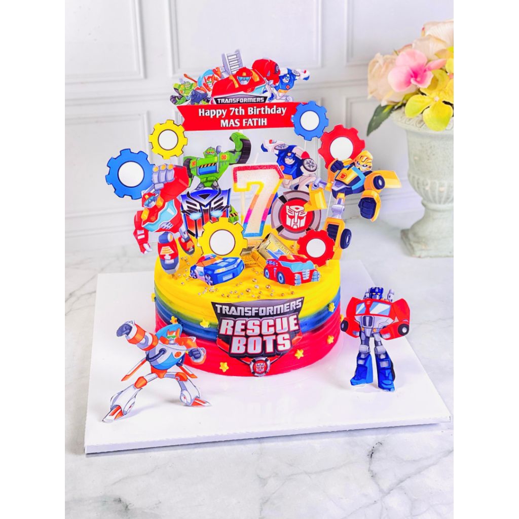 

kue ulang tahun birthday Transformers topper