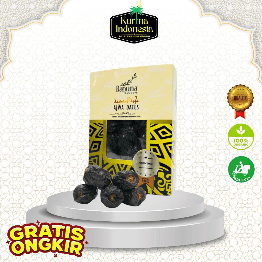 

Kurma Ajwa Ranuna Organic 250gr Premium Almadinah Best Quality - Kurma Indonesia