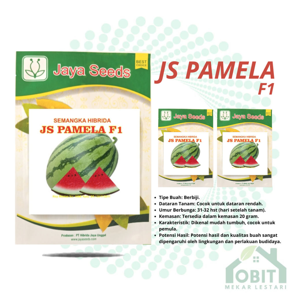 NEW JS PAMELA F1 20gr - Benih biji bibit semangka hibrida merah manis segar - JAYA SEEDS ORIGINAL
