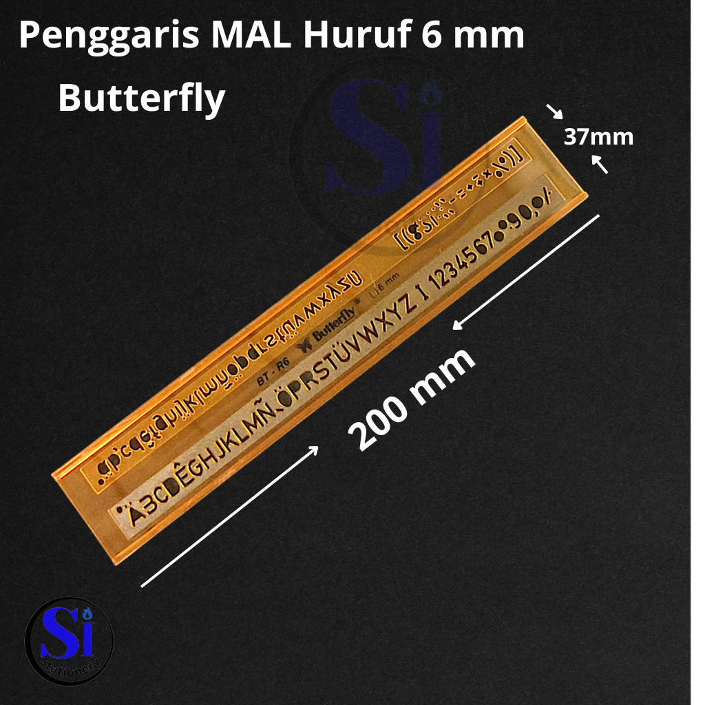 

Penggaris MAL Huruf Butterfly BT-R6 66mm / Butterfly Rulers BT-R6 6mm