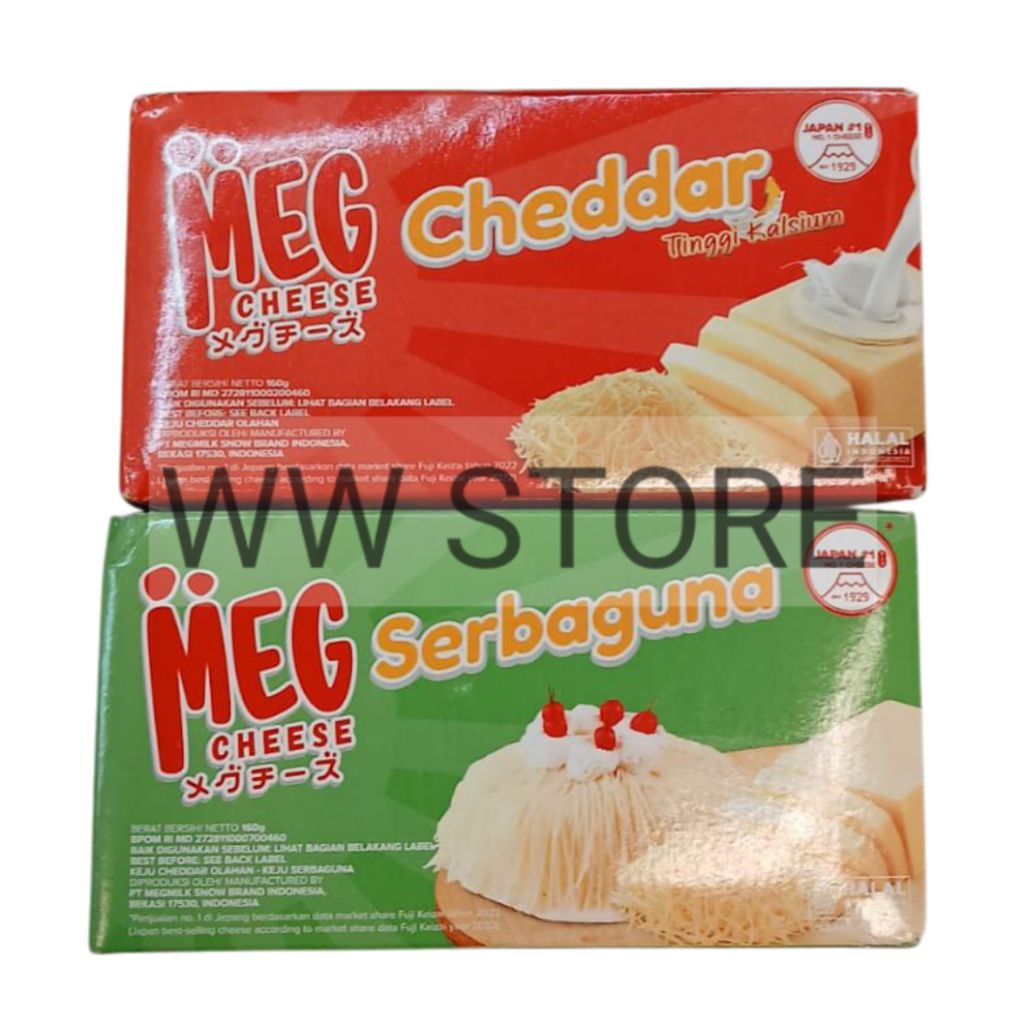 

Keju olahan Serbaguna halal MUI MEG MEGMILK SNOW BRAND Cheddar Cheese 160g