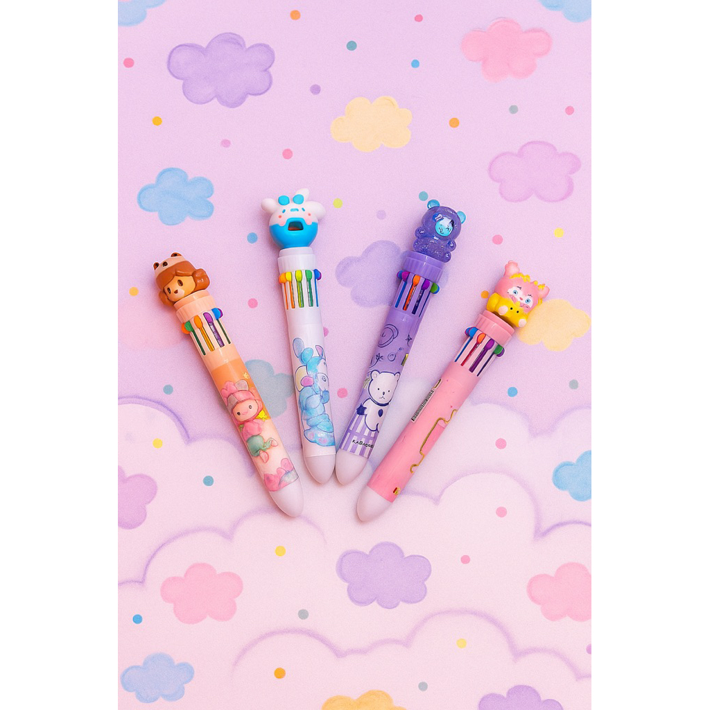 

pulpen 3D 10 warna cute design multicolor 10in1/pulpen caracter lucu [1 pcs]