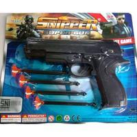 mainan anak tembak tembakan sniper super gun peluru karet nempel kaca Toy