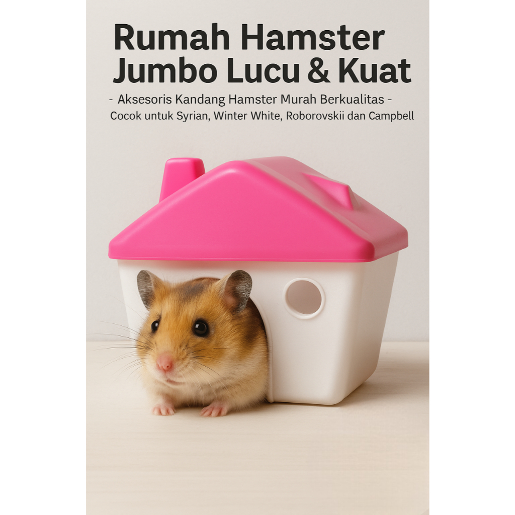 Rumah Hamster Jumbo Lucu & Kuat - Aksesoris Murah Berkualitas Cocok buat Syrian, Winter White, Robor