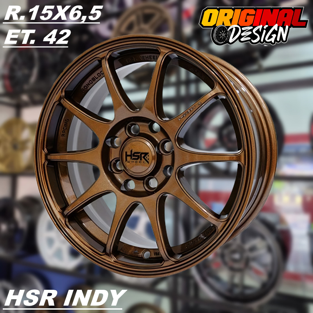 Velg Mobil VIOS, YARIS, Ring 15 Lubang 4 HSR INDY R15 Bronze