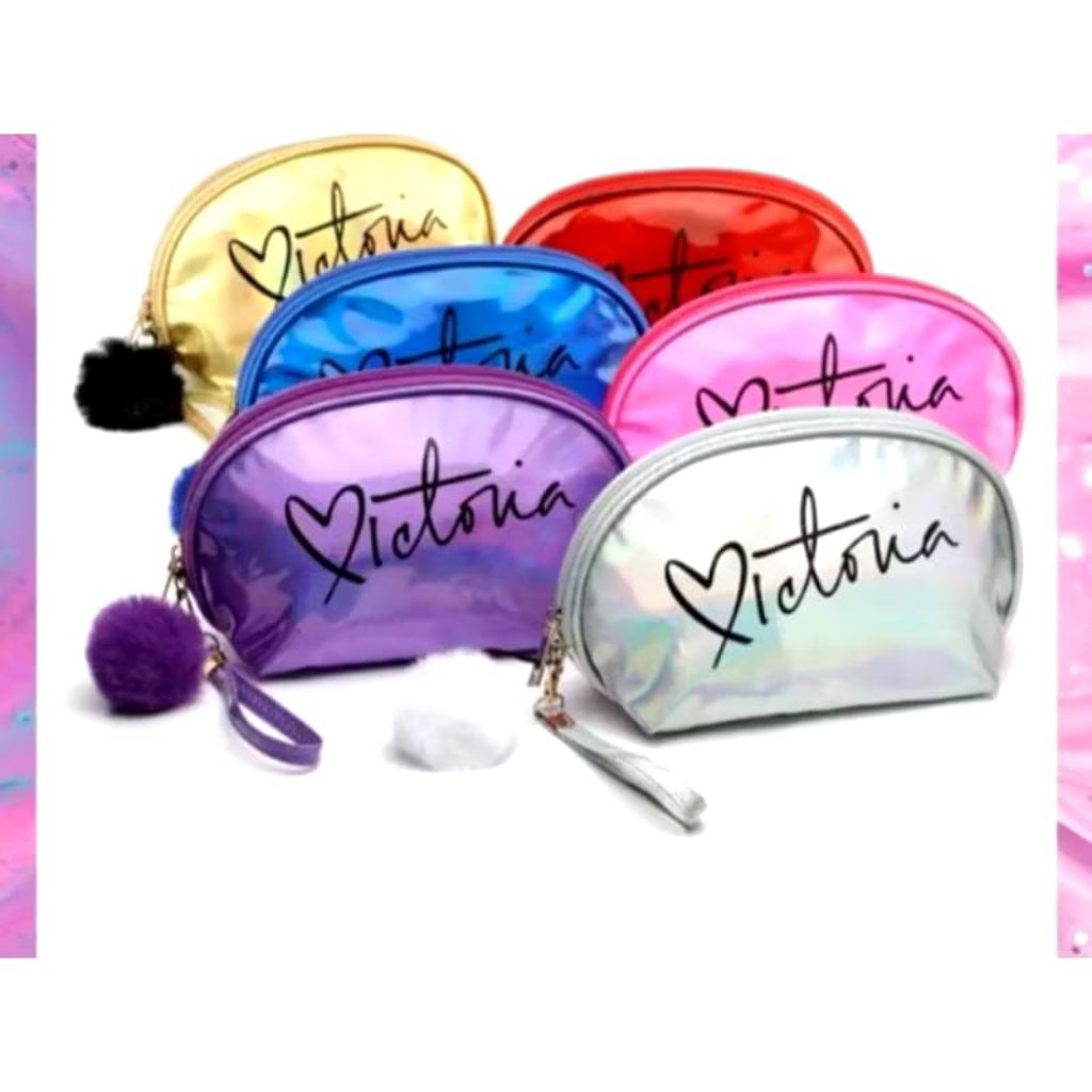 Tas kosmetik pouch make up bahan PVC ukuran jumbo import / Washbag dompet make up / Travel pouch