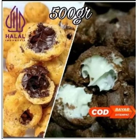 

500gr 250gr - Soes coklat lumer choco vanilla strawberry Kue soes Snack pastry