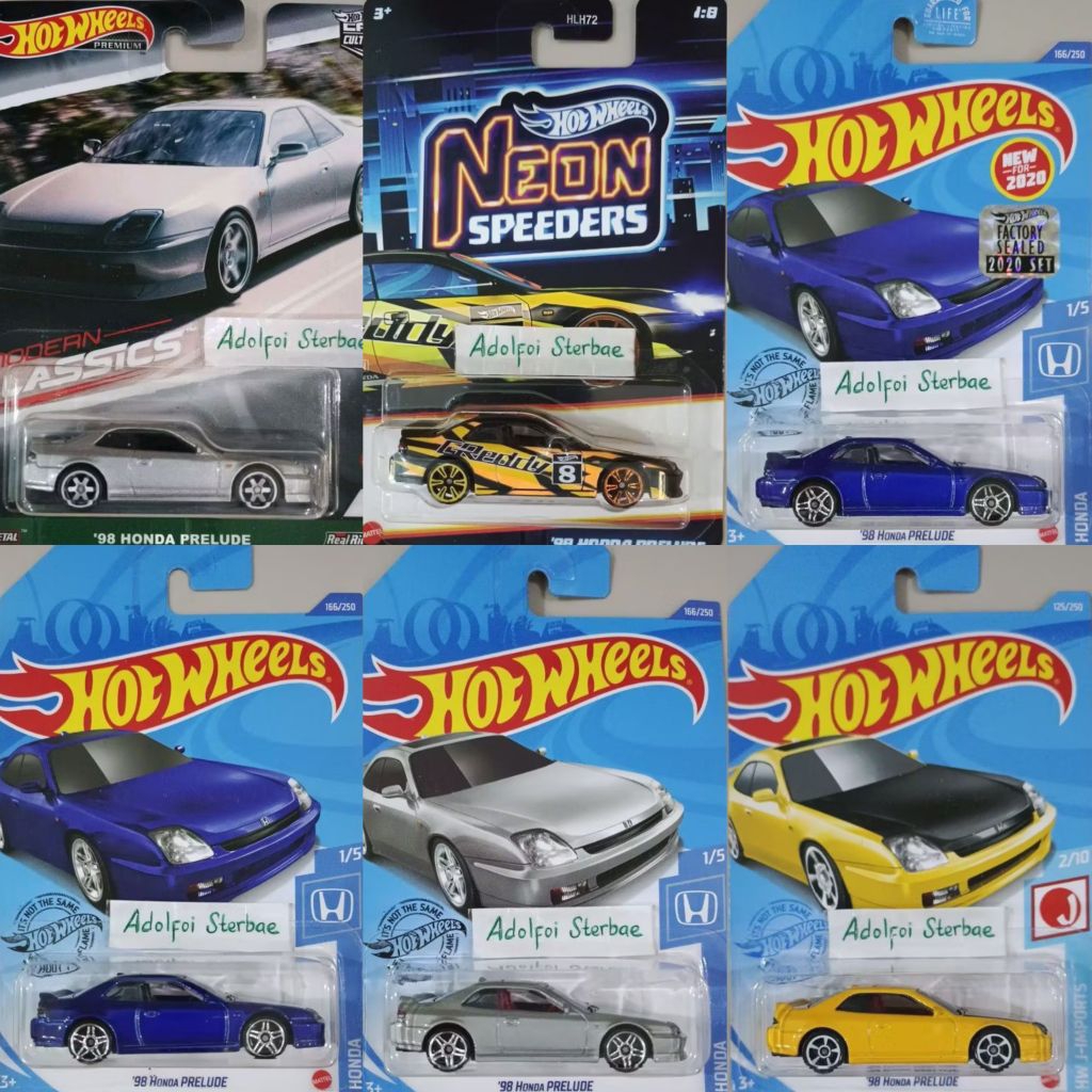 hotwheels hot wheels '98 honda prelude factory sealed short card hw j-imports edisi car culture mode