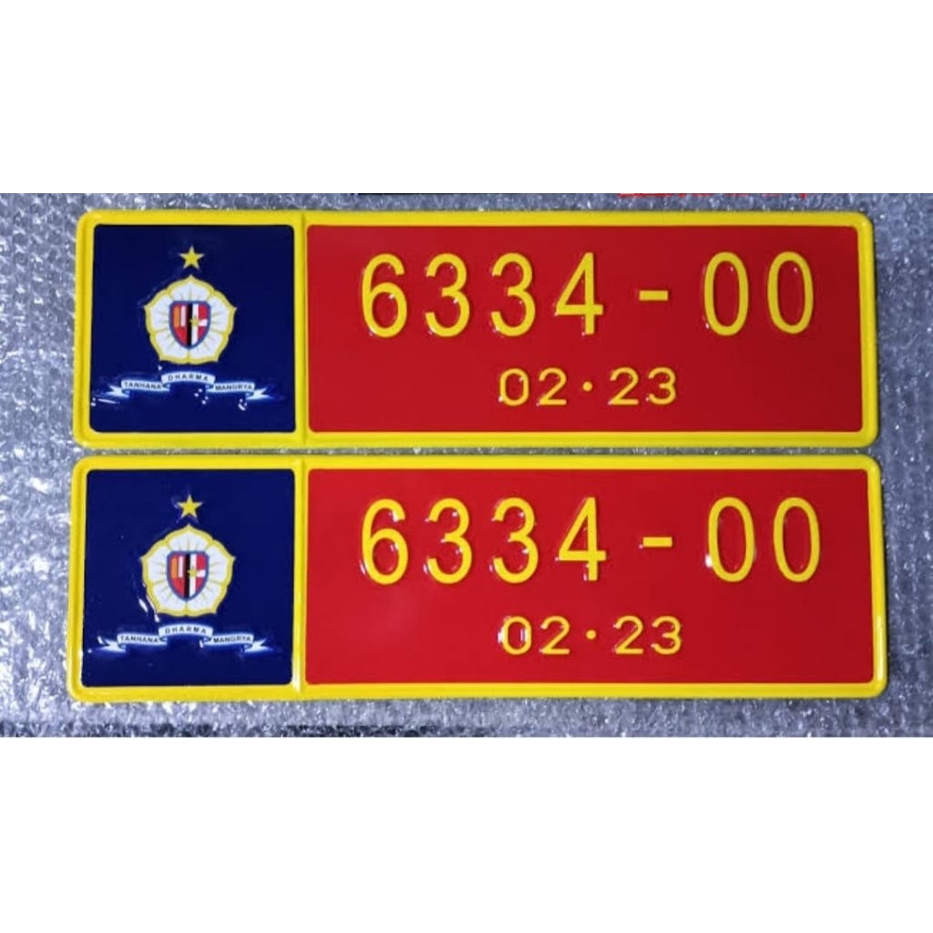 plat nomor mobil lemhanas.logo logam.angka timbul