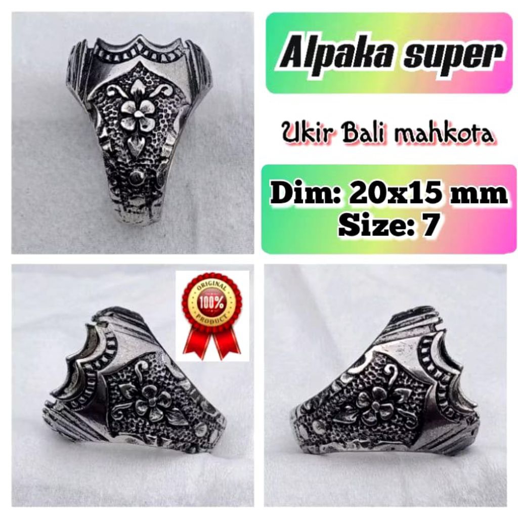 emban batu akik dan permata alpaka super ukir mahkota.09