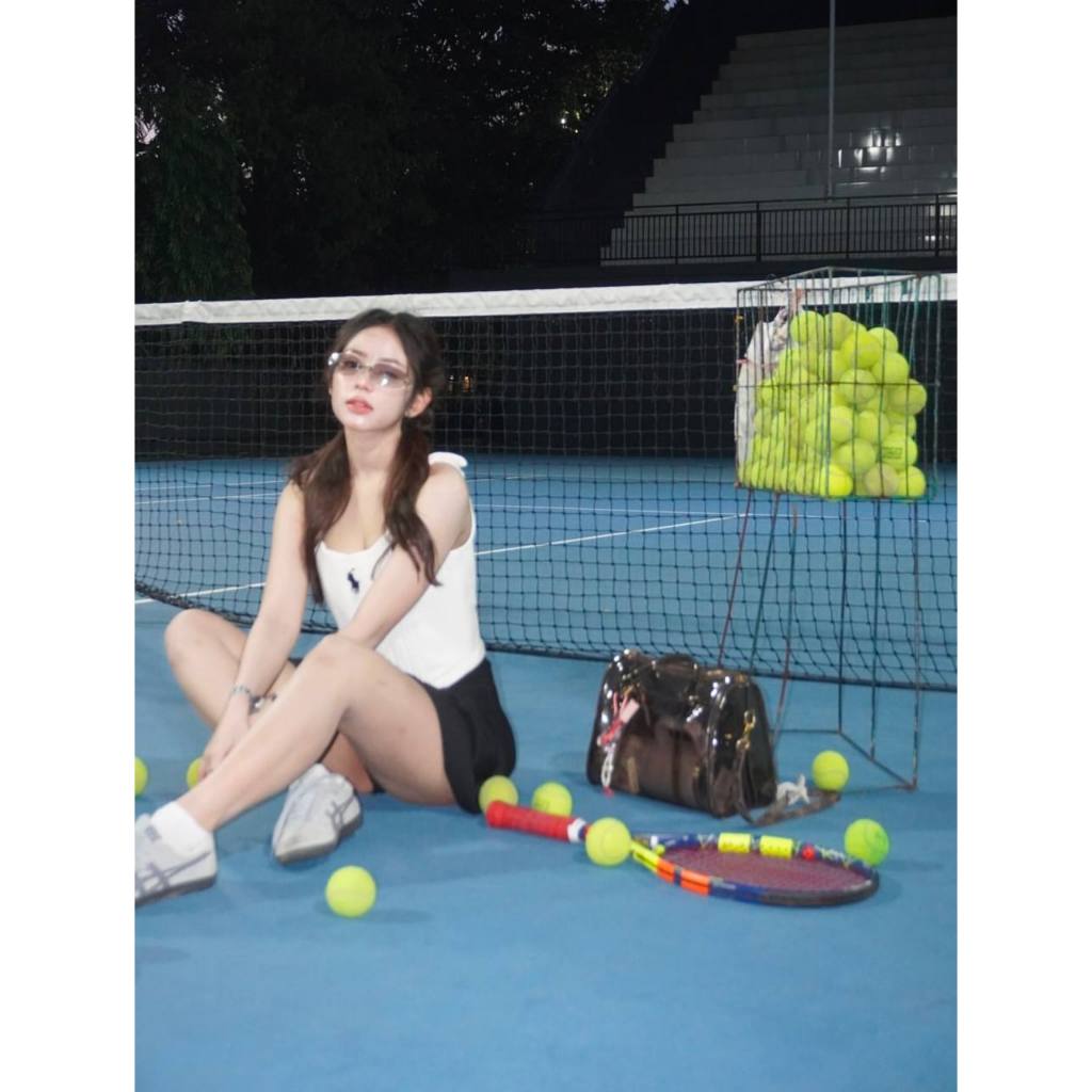 Polo rl corset top fleece crop baju tennis olahraga aesthetic putih